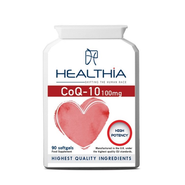 Healthia Q10 100mg 90softgels (Συμπλήρωμα Διατροφής για την Καλή Λειτουργία της Καρδιάς)