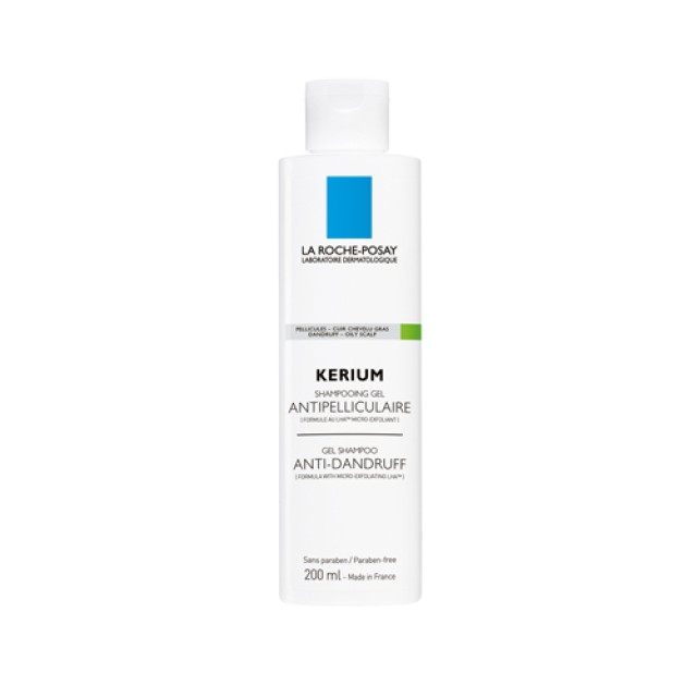 La Roche Posay Shampoo Kerium Antipell Gras 200ml (Αντιπιτυριδικό Σαμπουάν Τζελ για Λιπαρά Μαλλιά)