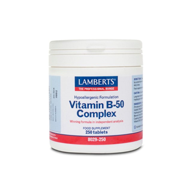 Lamberts Vitamin B 50 Complex 250tab (Σύμπλεγμα Βιταμινών)