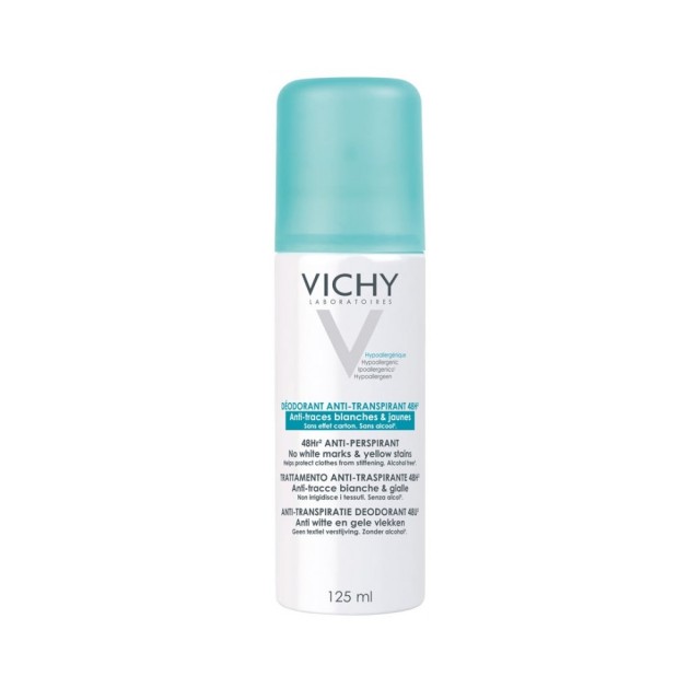 Vichy Deodorant Anti Trnspirant 48h No-White Marks Spray 125ml (Αποσμητικό Σπρέι Κατά των Σημαδιών)