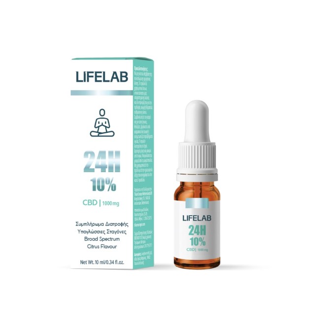 Lifelab 24H 10% CBD 10ml (Συμπλήρωμα Διατροφής σε Μορφή Ελαίου για Ισορροπία & Ευεξία)