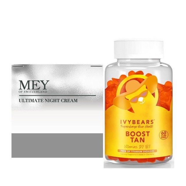 Mey SET Ultimate Night Cream 45ml & ΔΩΡΟ Ivybears Boost Tan 60ζελεδάκια (ΣΕΤ με Αντιγηραντική Κρέμα Νύχτας & ΔΩΡΟ Συμπλήρωμα Διατροφής για Ενίσχυση του Μαυρίσματος)