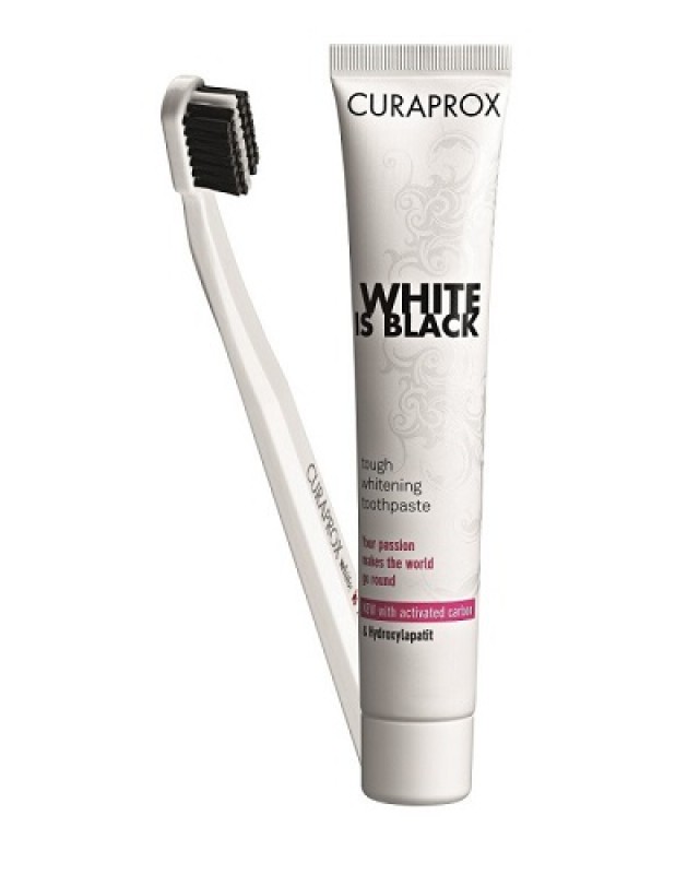 Curaprox  White Is Black Οδοντόβουρτσα CS 5460 & Οδοντόκρεμα whitening Toothpaste 90ml  