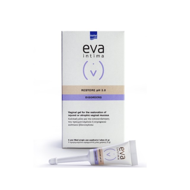 Eva Restore pH 3.8 Vaginal Gel 9tubes (Κολπική Γέλη για Αποκατάσταση του Κολπικού Βλεννογόνου 9τεμ)
