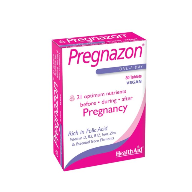 Health Aid Pregnazon 30tabs (Συμπλήρωμα Διατροφής για Πριν & Μετά την Εγκυμοσύνη)