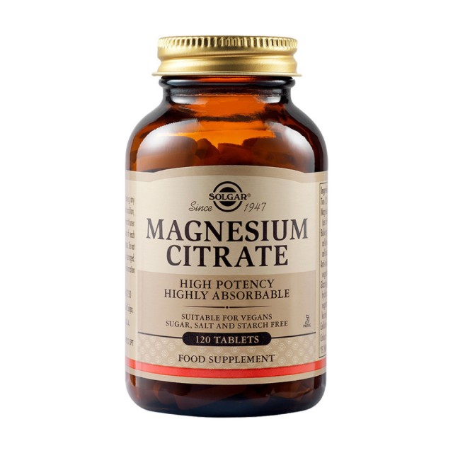 Solgar Magnesium Citrate 200mg 120tabs (Κιτρικό Μαγνήσιο)
