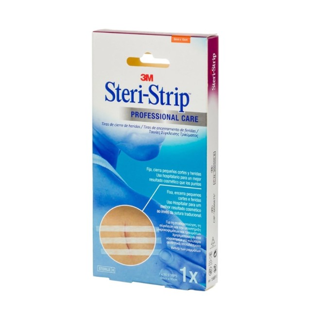 3M Steri-Strip 6mmx10cm 1x10strips (Αυτοκόλλητες Ταινίες Σύγκλισης Δέρματος)