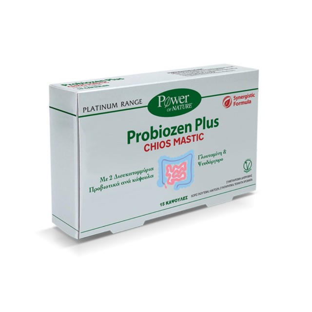 Power Health Platinum Probiozen Plus Chios Mastic 15caps (Συμπλήρωμα Διατροφής με Μαστίχα Χίου, Προβιοτικά, Γλουταμίνη & Ψευδάργυρο)