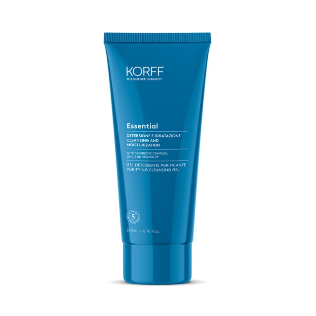 Korff Essential Cleansing & Moisturization Purifying Cleansing Gel 200ml (Καθαριστικό Τζελ Προσώπου για Μικτό & Λιπαρό Δε΄ρμα)