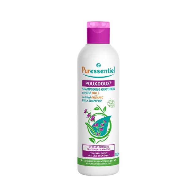 Puressentiel Poudoux Organic Daily Shampoo 200ml (Οργανικό Σαμπουάν Κατά τη Διάρκεια της Αντιφθειρικής Θεραπείας)