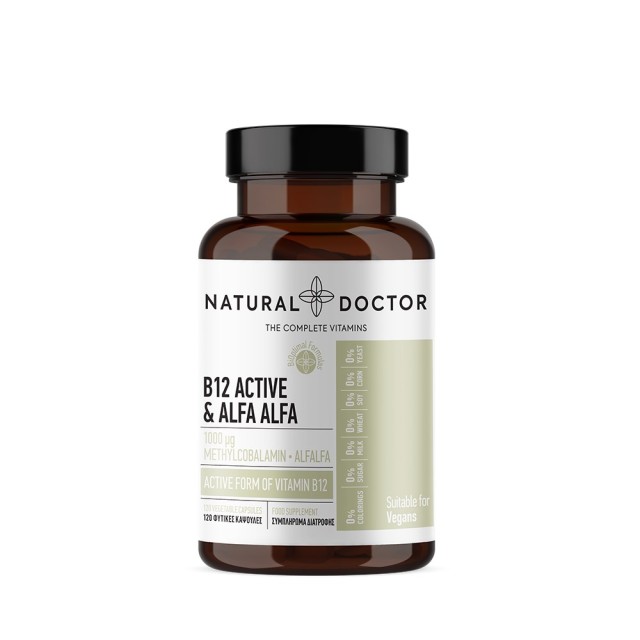 Natural Doctor B12 Active & Alfa Alfa 120caps (Συμπλήρωμα Διατροφής με Βιταμίνη Β12 για Μείωση της Κούρασης)