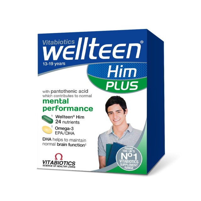Vitabiotics Wellteen Him Plus 28tabs (Πολυβιταμίνη για Εφήβους & Νεαρούς Άντρες Ηλικίας 13-19 Ετών)