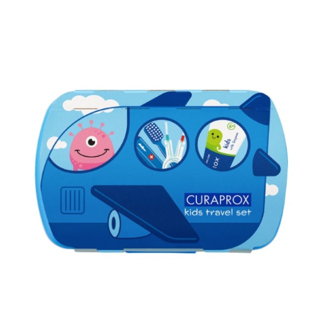 Curaprox Kids Travel Set Blue (Σετ Ταξιδίου Στοματικής Φροντίδας για Παιδιά 6-12 Ετών - Μπλε)
