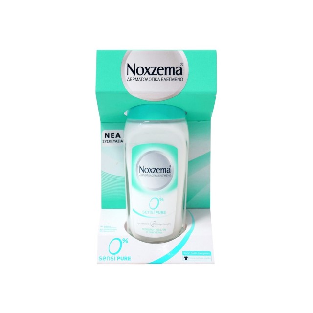 Noxzema Sensipure 0% Deodorant Roll-On 50ml (Aποσμητικό Roll-On για Ευαίσθητη Επιδερμίδα Χωρίς Άλατα Αλουμινίου)