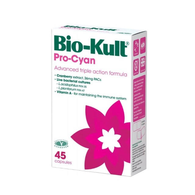 Bio-Kult Pro Cyan 45caps (Προηγμένη Φόρμουλα Προβιοτικών Τριπλής Δράσης για την Υγεία του Ουροποιητικού Συστήματος)