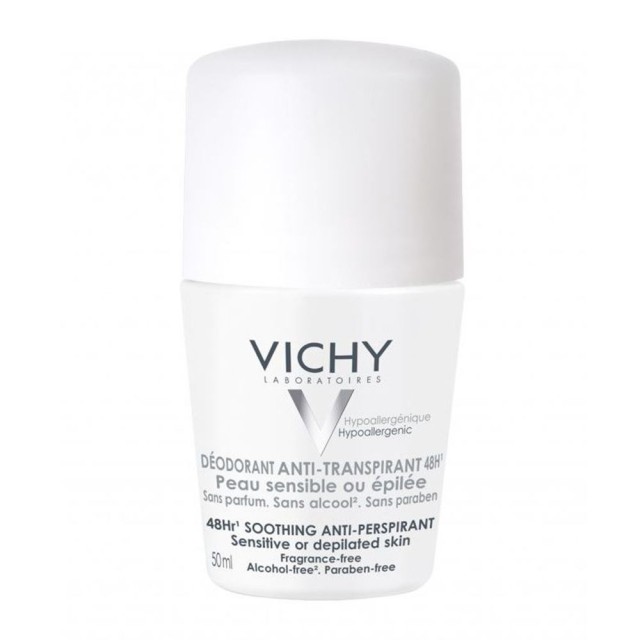 Vichy Deo Roll On Anti Transpirant - Sensitive 50ml (Αποσμητικό για Έντονη Εφίδρωση για Ευαίσθητες Ε