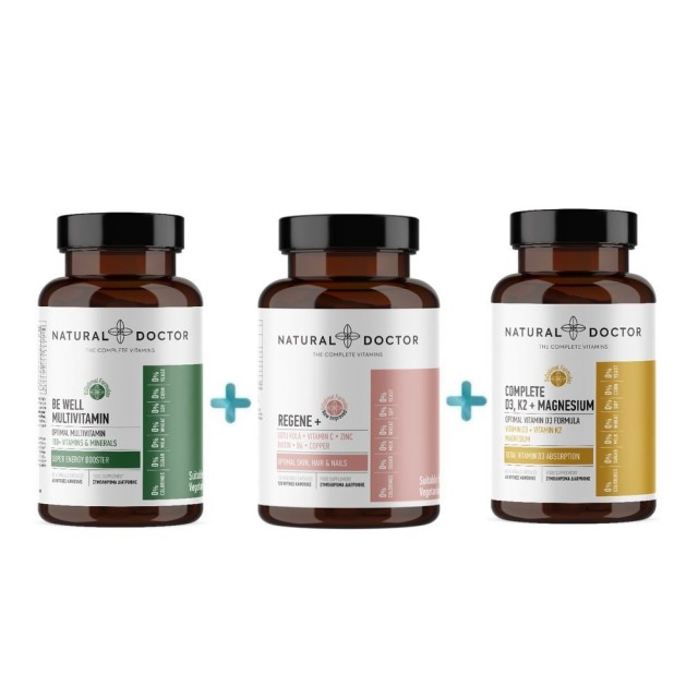 Natural Doctor Be Refreshed SET Be Well Multivitamin 60caps & Regene 120caps & Complete D3, K2 & Magnesium 60caps