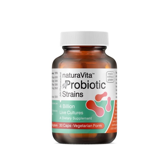 Natura Vita Probiotic Strains 4 Billion Live Cultures 30caps (Συμπλήρωμα Διατροφής με Προβιοτικά)
