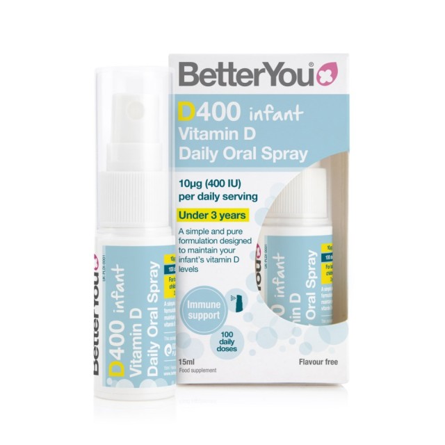 BetterYou D400 Infant Spray Vitamin D Daily Oral Spray 15ml (Στοματικό Σπρέι με Βιταμίνη D3 για Παιδιά Κάτω από 3 Ετών) 