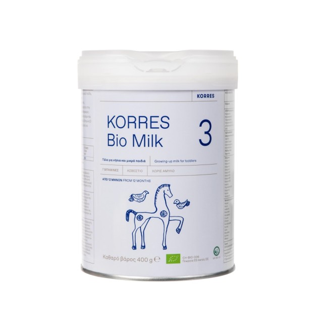 Korres Bio Milk 3 400gr (Βιολογικό Αγελαδινό Γάλα για Νήπια και Μεγάλα Παιδιά από 12 Μηνών)
