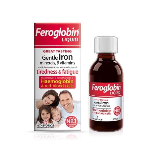 Vitabiotics Feroglobin Liquid 200ml (Συμπλήρωμα Διατροφής με Σίδηρο σε Υγρή Μορφή για Μείωση της Κούρασης & της Κόπωσης)