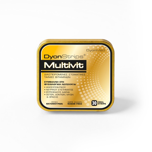 Dyonmed Dyonstrips Multivit 30τεμ (Διασπειρόμενες Στοματικές Ταινίες Πολυβιταμίνες για τη Φυσιολογική Λειτουργία του Ανοσοποιητικού & του Νευρικού Συστήματος)