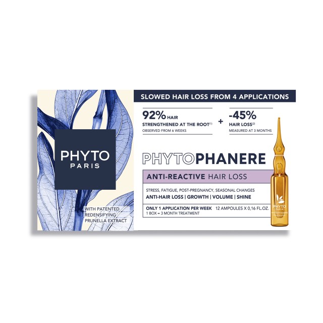 Phyto Phytophanere Anti-Reactive Hair Loss Treatment 12x5ml (Θεραπεία Κατά της Αντιδραστικής Τριχόπτωσης)