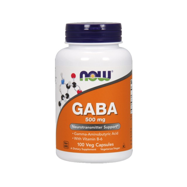 Now Foods  Gaba 500mg With Vitamin B-6 100caps (Νευρικό Σύστημα)
