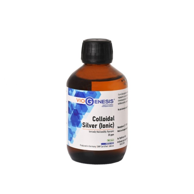 Viogenesis Colloidal Silver (Ionic) 0.001 Micron 25ppm 200ml (Συμπλήρωμα Διατροφής με Ιοντικός Κολλοειδής Άργυρος 25ppm)