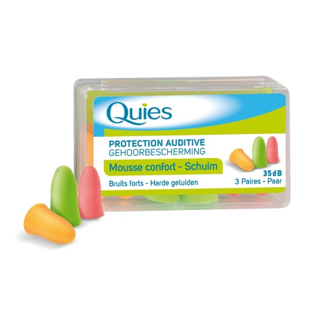 Quies Earplugs Mousse Confort 3 Ζεύγη (Ωτοασπίδες από Αφρώδη Πολυουρεθάνη)