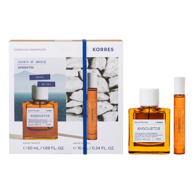 Korres SET Avgoustos Eau De Toilette 50ml + 10ml