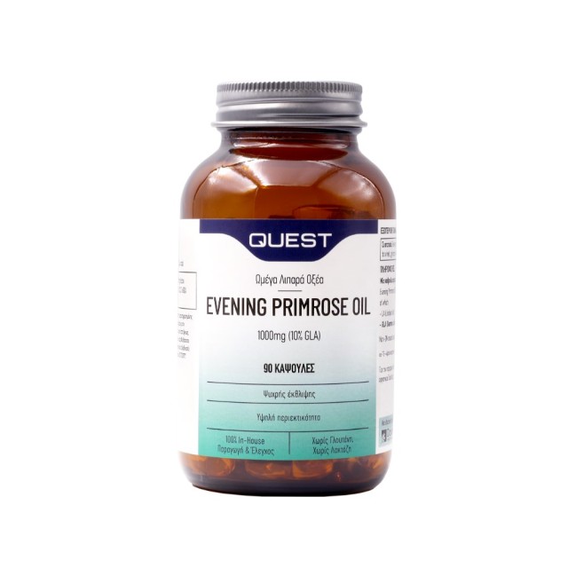 Quest Evening Primrose Oil 1000mg 90caps (Συμπλήρωμα Διατροφής με Έλαιο Νυχτολούλουδου & Βιταμίνη E)