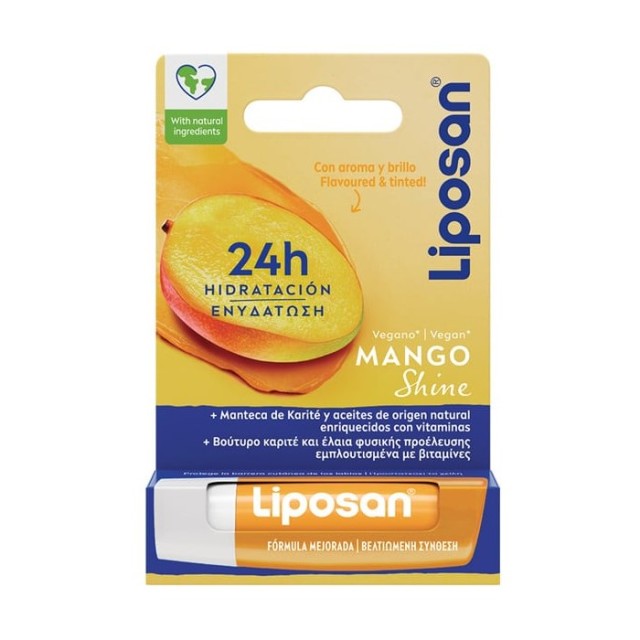 Liposan Mango Shine 4,8gr (Ενυδατικό Balm για Χείλη με Άρωμα Μάνγκο)