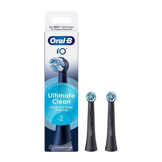 Oral-B iO Ultimate Clean Replacement Brush Heads Black 2pcs