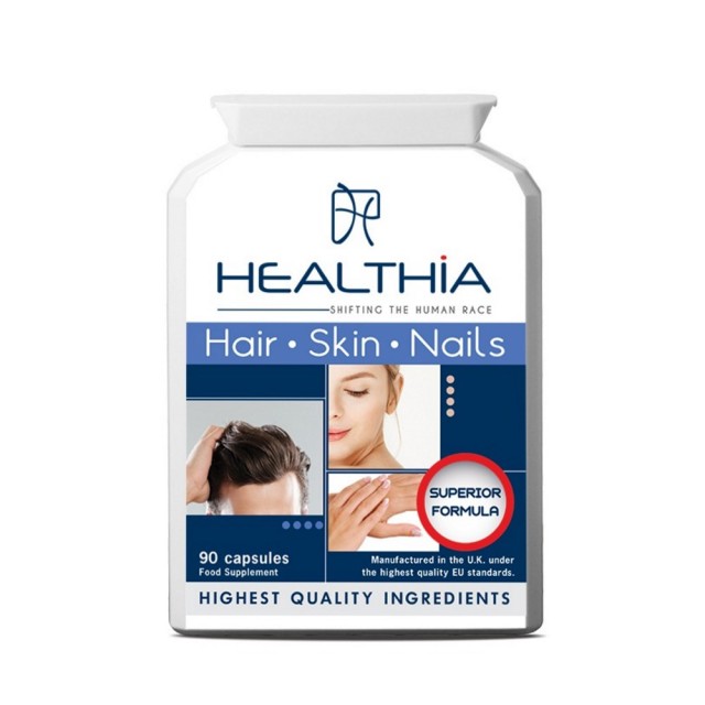 Healthia Hair Skin Nails 90caps (Συμπλήρωμα Διατροφής για Υγιή Μαλλιά, Νύχια & Δέρμα)