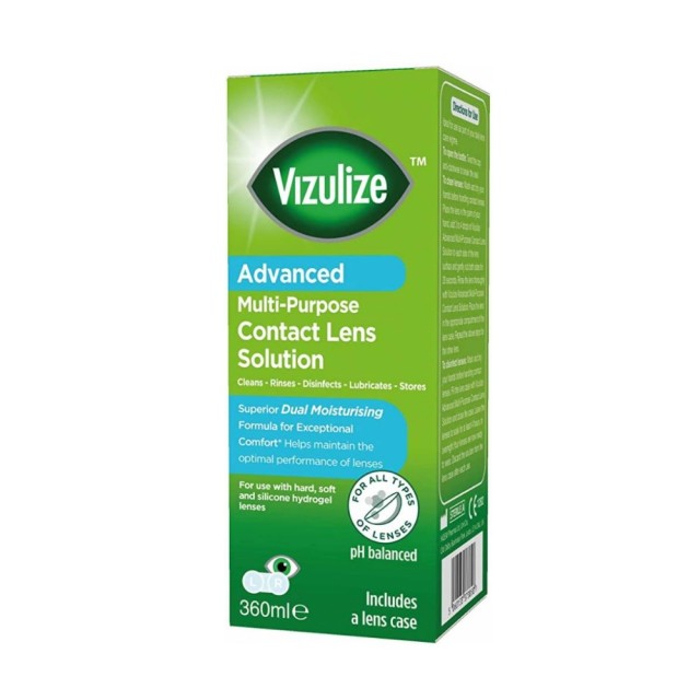 Vizulize All In One Contact Lens Cleaning Solution 360ml (Προηγμένο Διάλυμα Φακών Επαφής Πολλαπλών Χρήσεων)