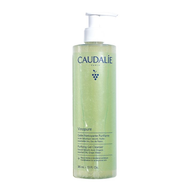 Caudalie Vinopure Purifying Gel Cleanser 385ml (Τζελ Καθαρισμού Προσώπου για Επιδερμίδα με Τάση Ακμής)