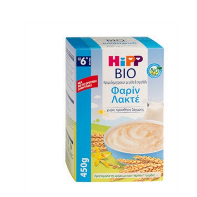 Hipp Bio Κρέμα με Γάλα Φαρίν Λακτέ 6ο Μήνα 450gr 