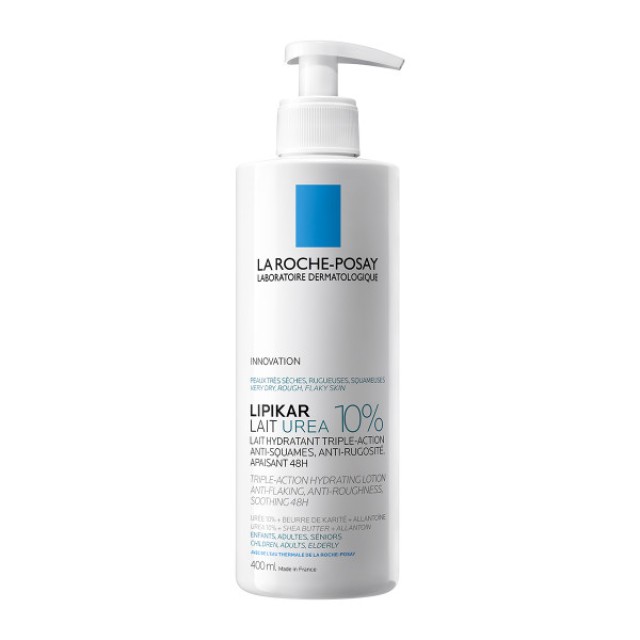 La Roche Posay Lipikar Lait Urea 10% 400ml (Ενυδατικό Γαλάκτωμα Τριπλής Δράσης για το Ξηρό Τραχύ Δέρμα)