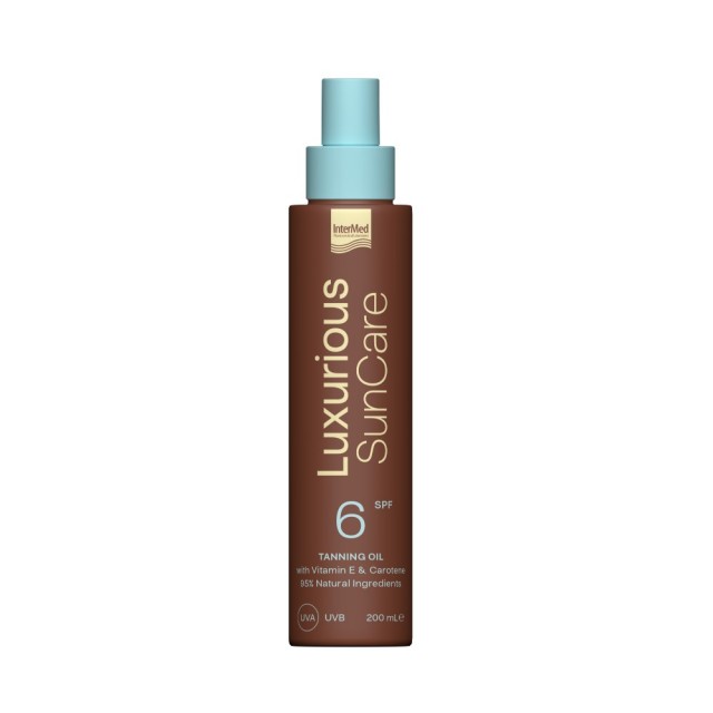 Intermed Luxurious Suncare Tanning Oil SPF6 200ml (Αντηλιακό Ξηρό Λάδι για Γρήγορο & Έντονο Μαύρισμα