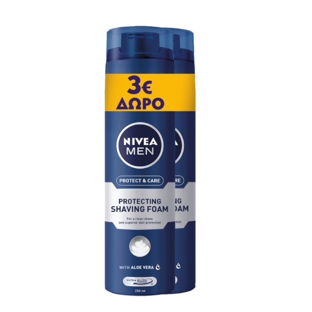 Nivea Men Protect & Care Shaving Foam 2x250ml Promo Pack -3€