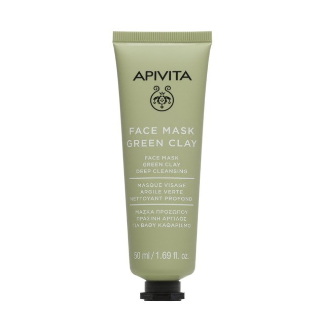 Apivita Face Mask Green Clay 50ml (Μάσκα Προσώπου για Βαθύ Καθαρισμό με Πράσινη Άργιλο)