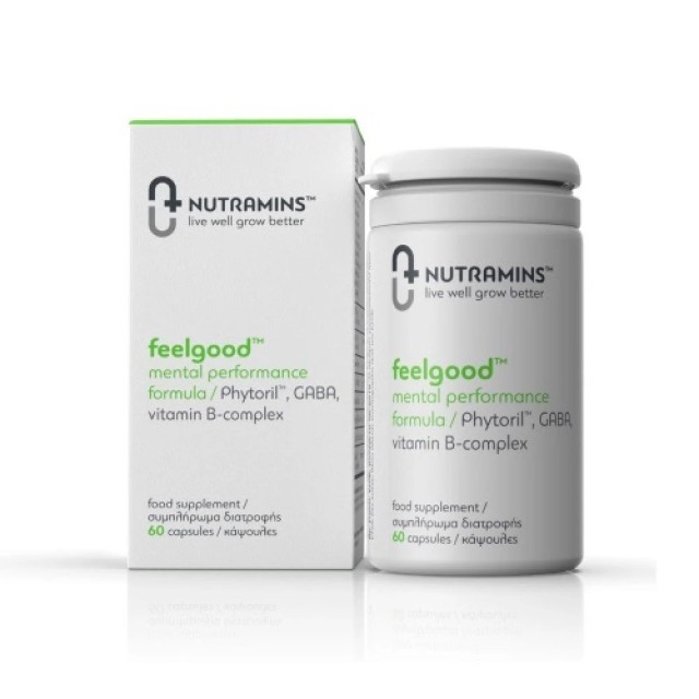 Nutramins Feelgood 60caps (Συμπλήρωμα Διατροφής για την Μείωση Άγχους - Καλύτερη Διάθεση & Νοητική Διαύγεια)