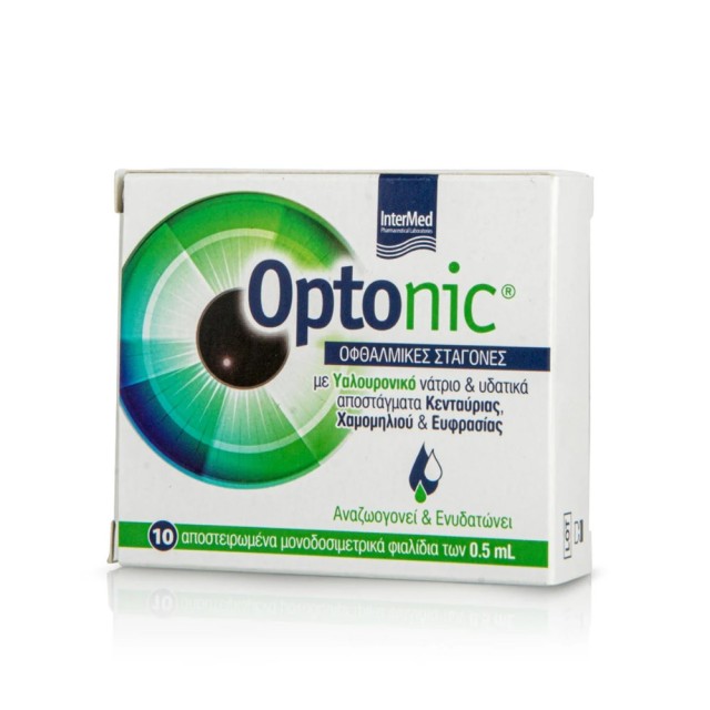 Intermed Optonic Drops 10x0,5ml (Οφθαλμικές Σταγόνες με Υαλουρονικό Οξύ για Ενυδάτωση)