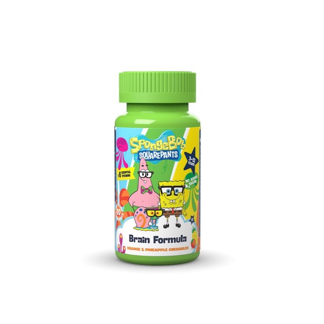 Nickelodeon SpongeBob Brain Formula 60 μασώμενα δισκία (Συμπλήρωμα Διατροφής για τη Φυσιολογική Νοητική Απόδοση για Παιδιά 3-12 Ετών)