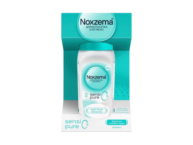 Noxzema Sensipure 0% Deodorant Roll-On 50ml (Aποσμητικό Roll-On για Ευαίσθητη Επιδερμίδα Χωρίς Άλατα Αλουμινίου)