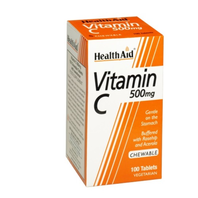 Health Aid Vitamin C 500mg 100 tabs μασώμενες (Κρυολόγημα - Ανοσοποιητικό) ΟΙΚΟΝΟΜΙΚΗ ΣΥΣΚΕΥΑΣΙΑ