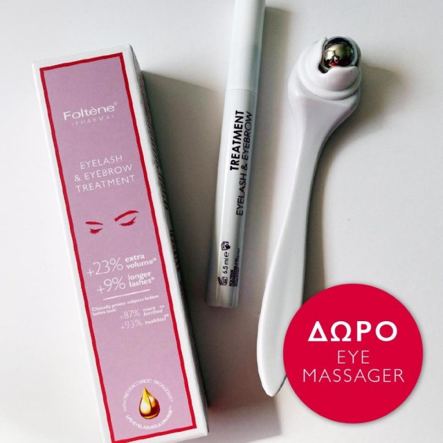 Foltene SET Eyelash & Eyebrow Treatment 6.5ml & ΔΩΡΟ Eye Massager (Αγωγή Ενδυνάμωσης για Βλεφαρίδες & Φρύδια & ΔΩΡΟ Εργαλείο Μασάζ για Γύρω από τα Μάτια)