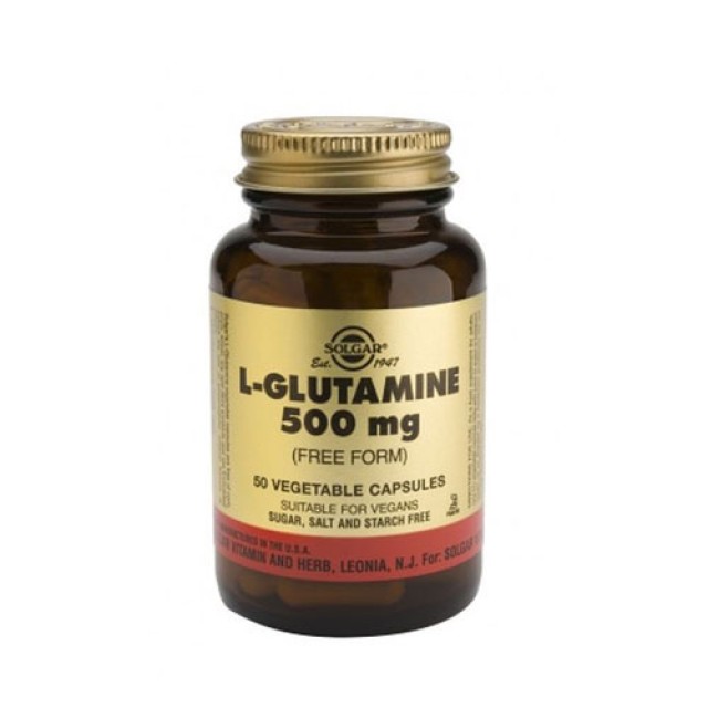 Solgar L Glutamine 500mg 50 Vegetarian Caps (Αμινοξέα)