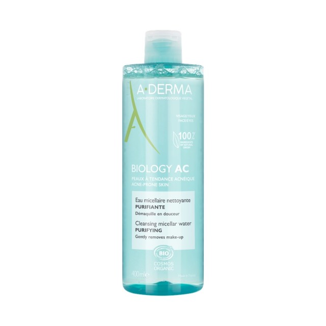 A Derma Biology AC Purifying Cleansing Micellar Water 400ml (Νερό Καθαρισμού & Ντεμακιγιάζ με Μικύλλια για Λιπαρή Επιδερμίδα με Τάση Ακμής)